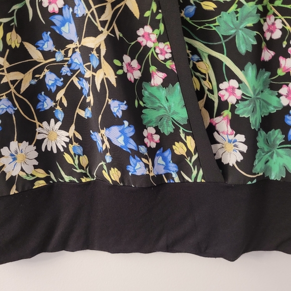 Ladies Dolman Sleeve Faux Wrap Floral Design Top Sz M Vintage Y2K - Picture 4 of 6